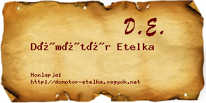 Dömötör Etelka névjegykártya